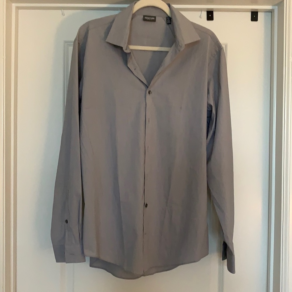 Kenneth Cole reaction slim fit button down gray